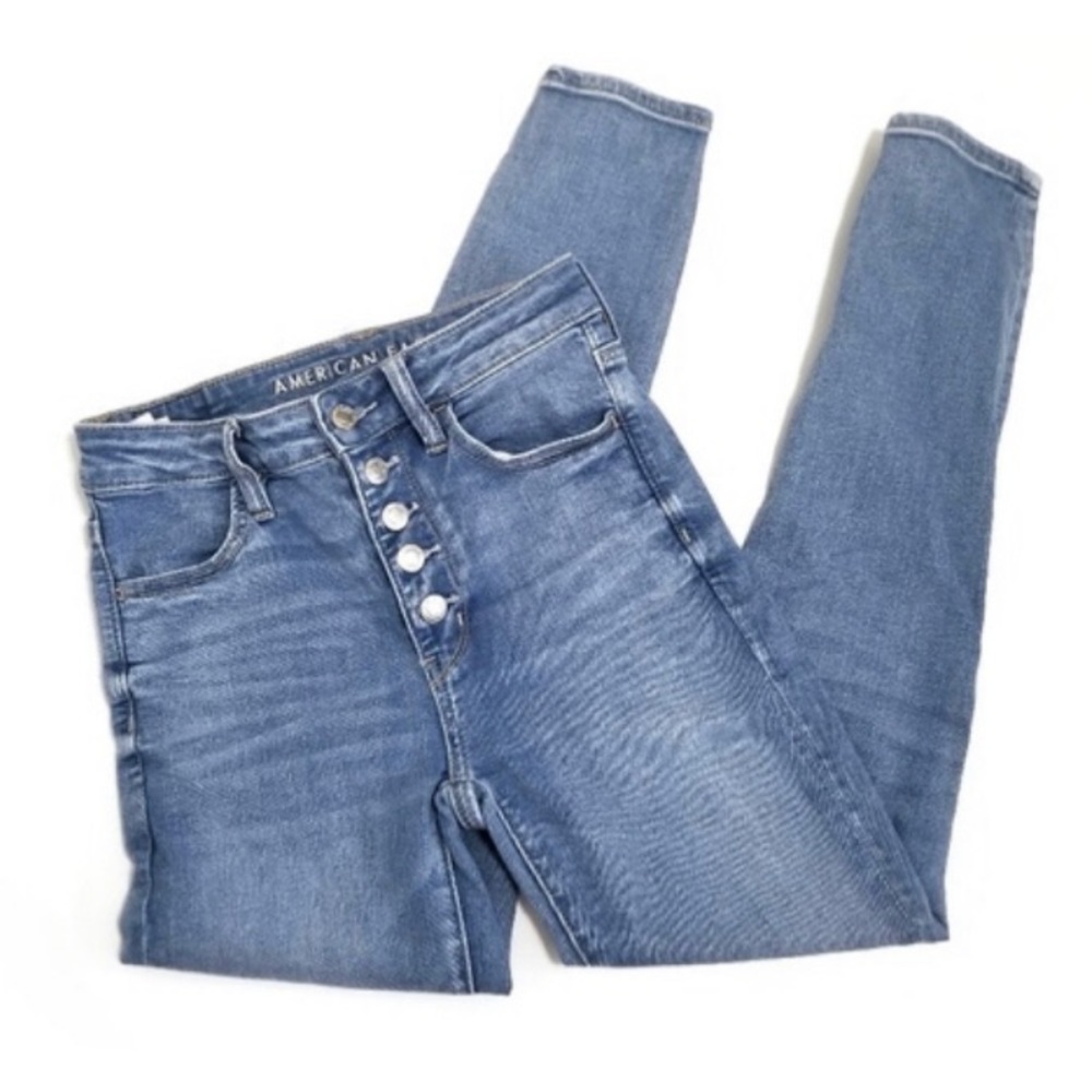 American Eagle High Rise Button-fly Skinny Jeans